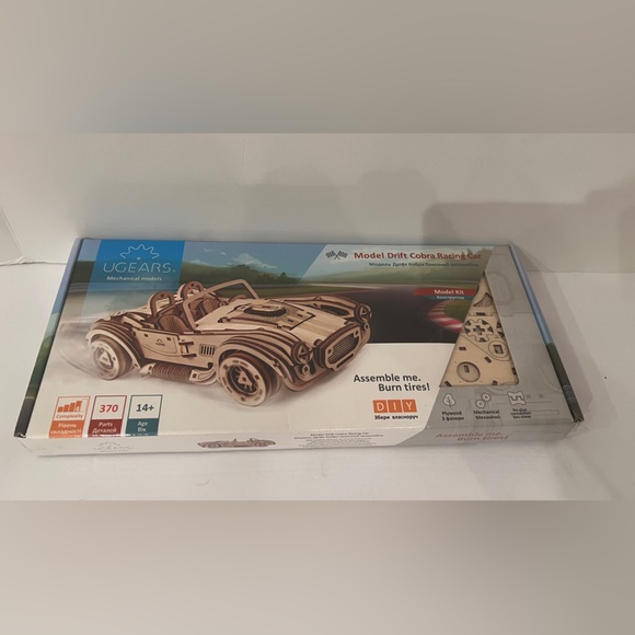 Model Drift Cobra Racing Car 3D Wood Model Kit UGEARS New 370 Parts - Picture 1 of 8